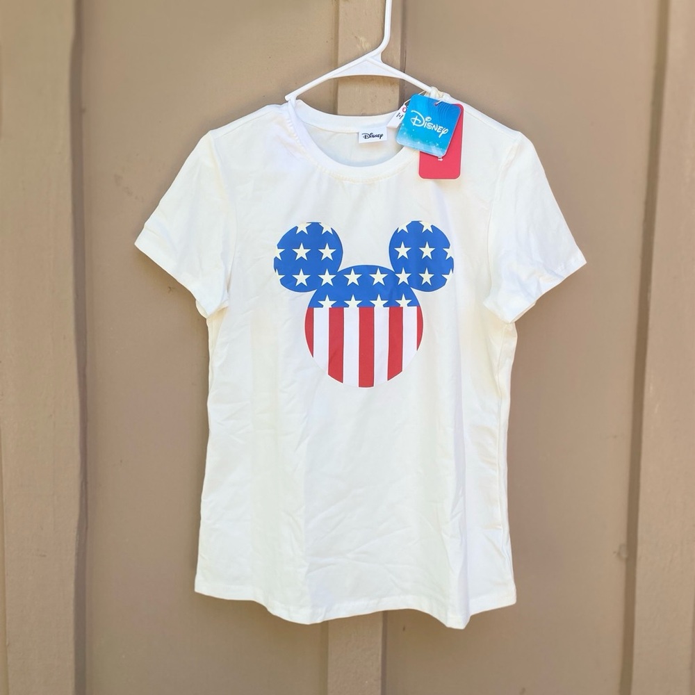 Disney Women Mickey Mouse Independence Day American Flag Star-Striped Cotton